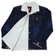 Button & Threads™ Unisex Full Sleeves Navy Blue Denim Jacket