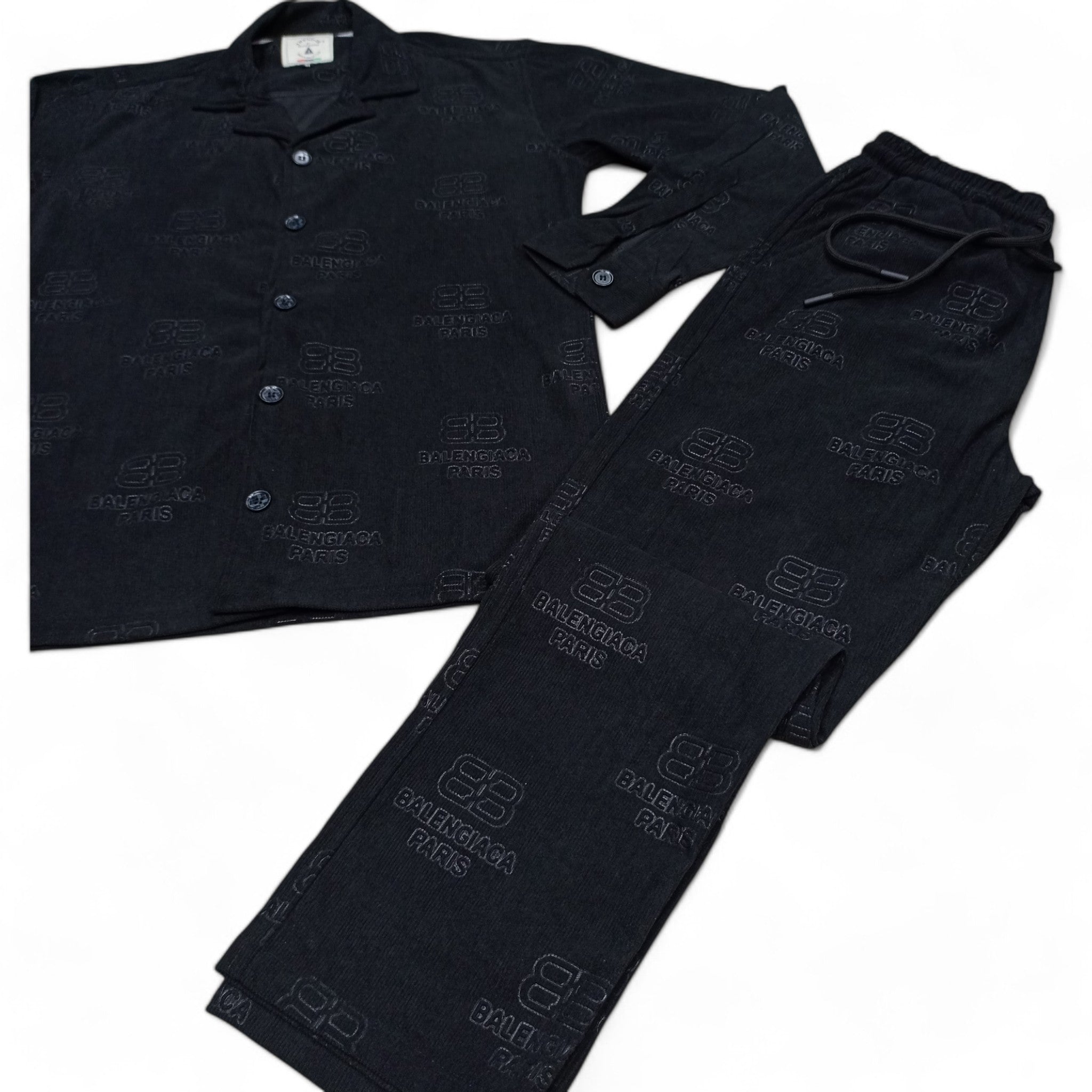 Men China Cotrai Safari Suit- Black -Paris - button & threads