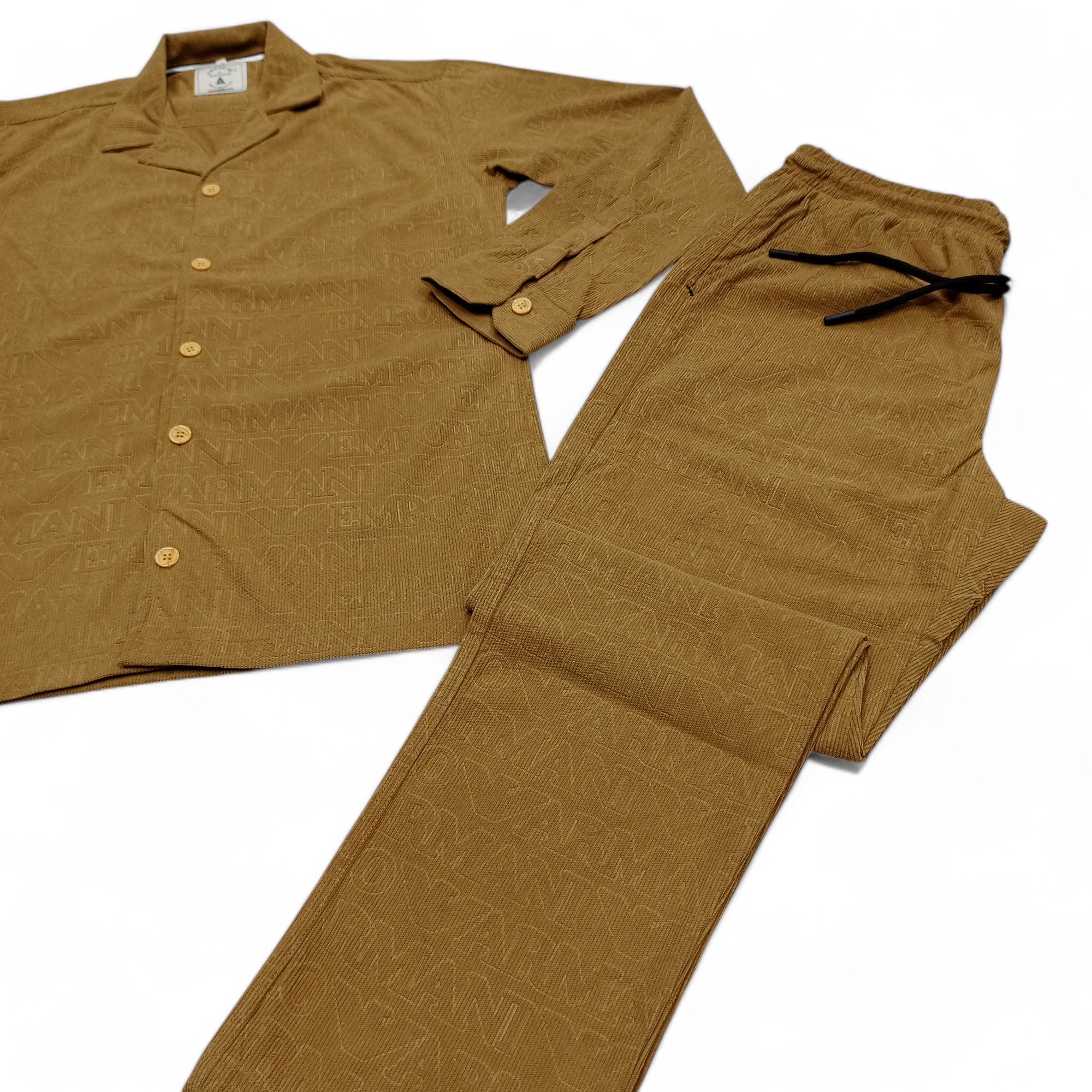 Men China Cotrai Safari Suit- Skin-Ar-mani - button & threads