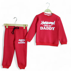 Button & Threads™ Boy/Girls Hand Some Daddy Red Track Suit