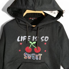 Button & Threads™ Girls Cherry Black Hoody Track Suit - button & threads