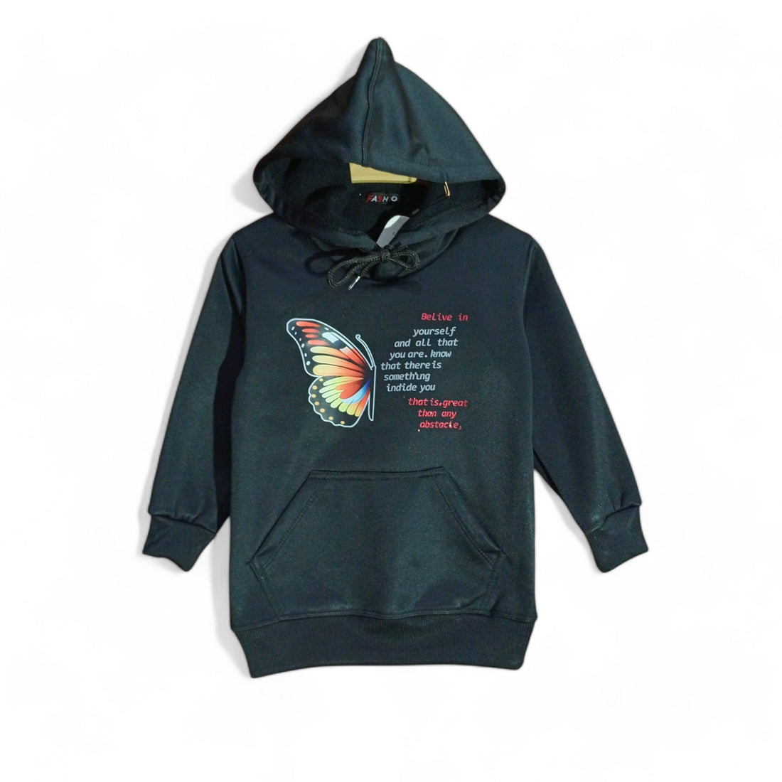 Button & Threads™ Girls Butterfly Black Hoody Track Suit - button & threads