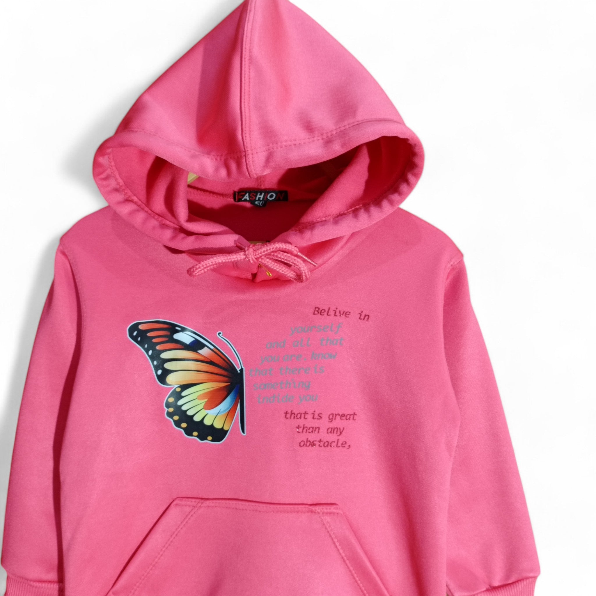 Button & Threads™ Girls Butterfly Pink Hoody Track Suit - button & threads