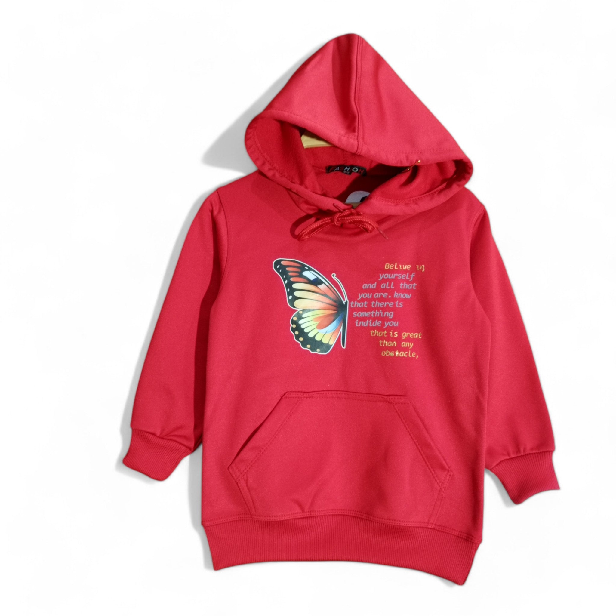 Button & Threads™ Girls Butterfly Red Hoody Track Suit - button & threads