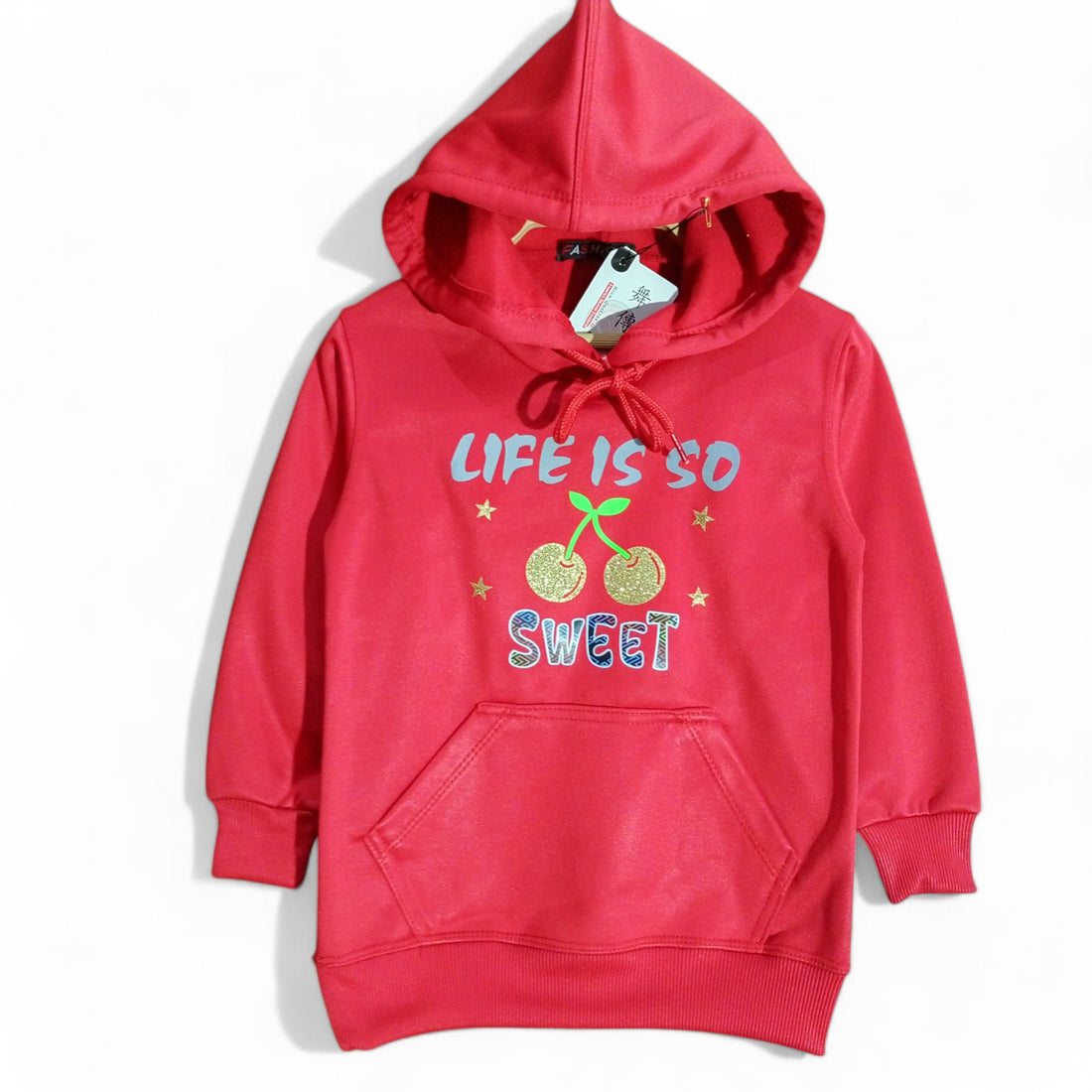 Button & Threads™ Girls Cherry Red Hoody Track Suit - button & threads
