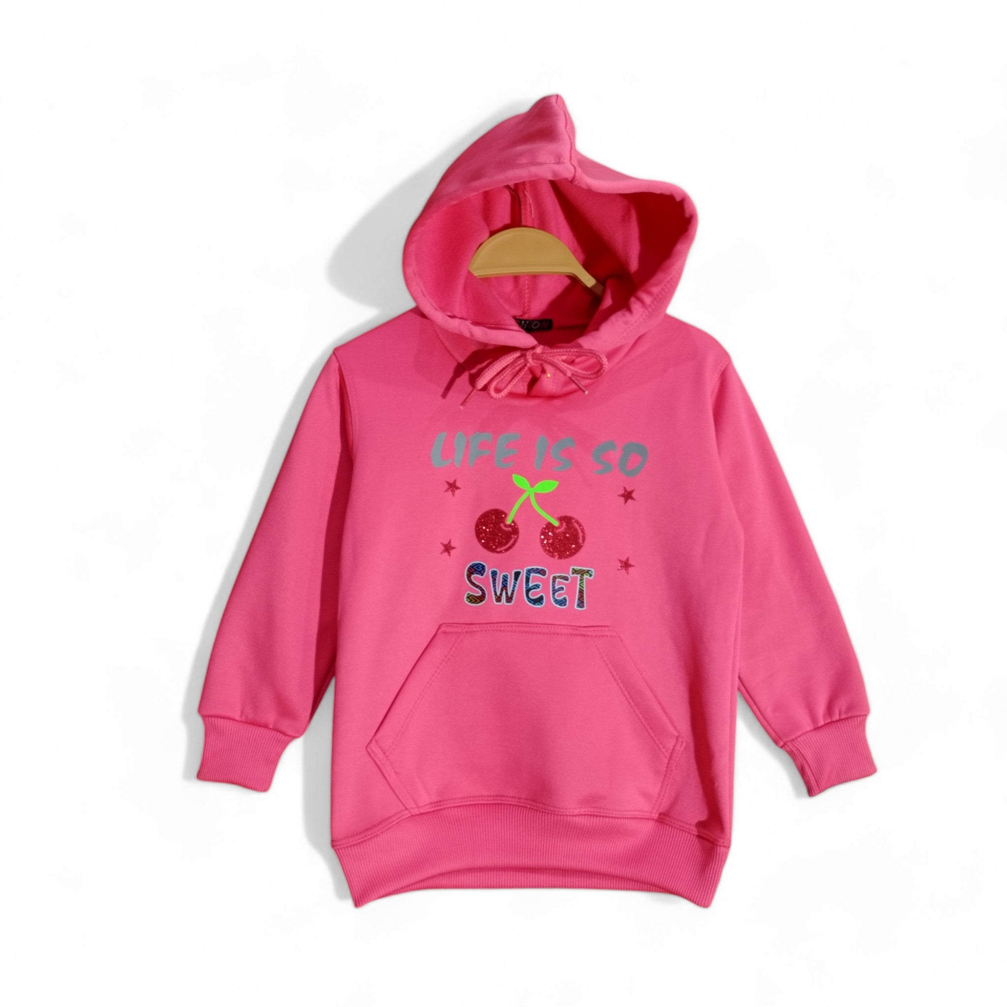 Button & Threads™ Girls Cherry Pink Hoody Track Suit - button & threads