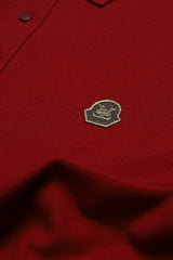 Button & Threads Men's Mehroon Executive Collar Shirt - button & threads