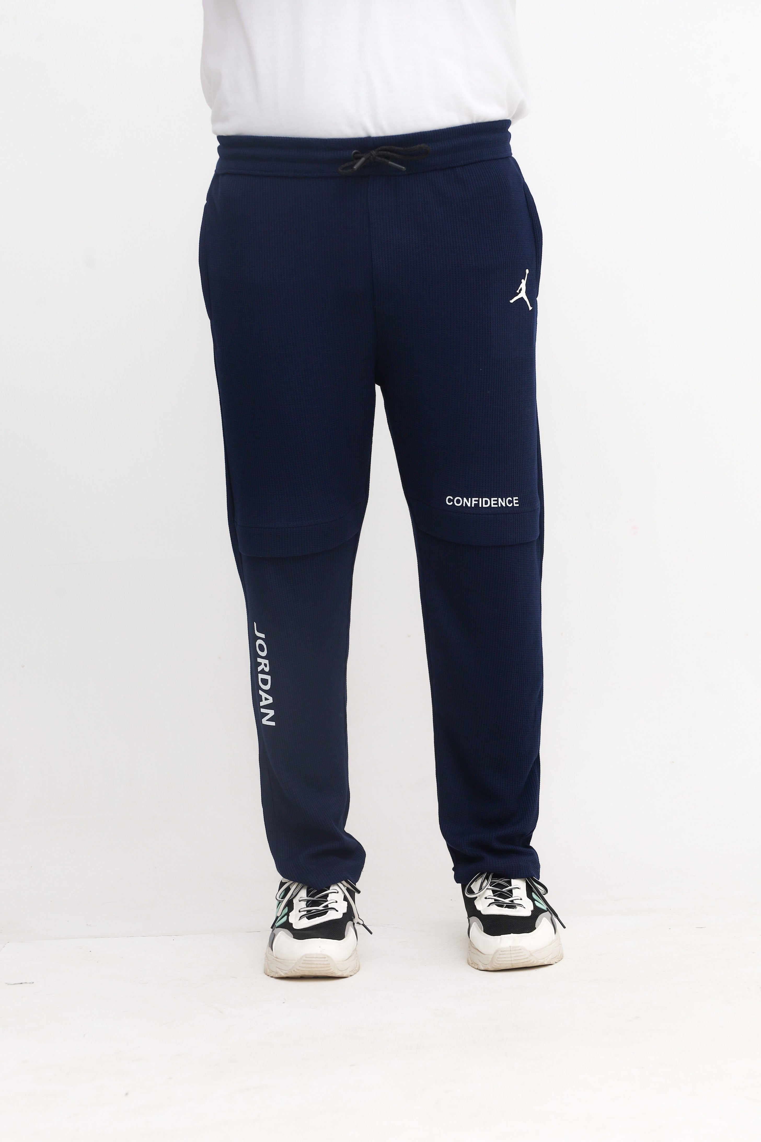 Button & Threads Men's Jordon Navy Blue Jacquard Trousers - button & threads