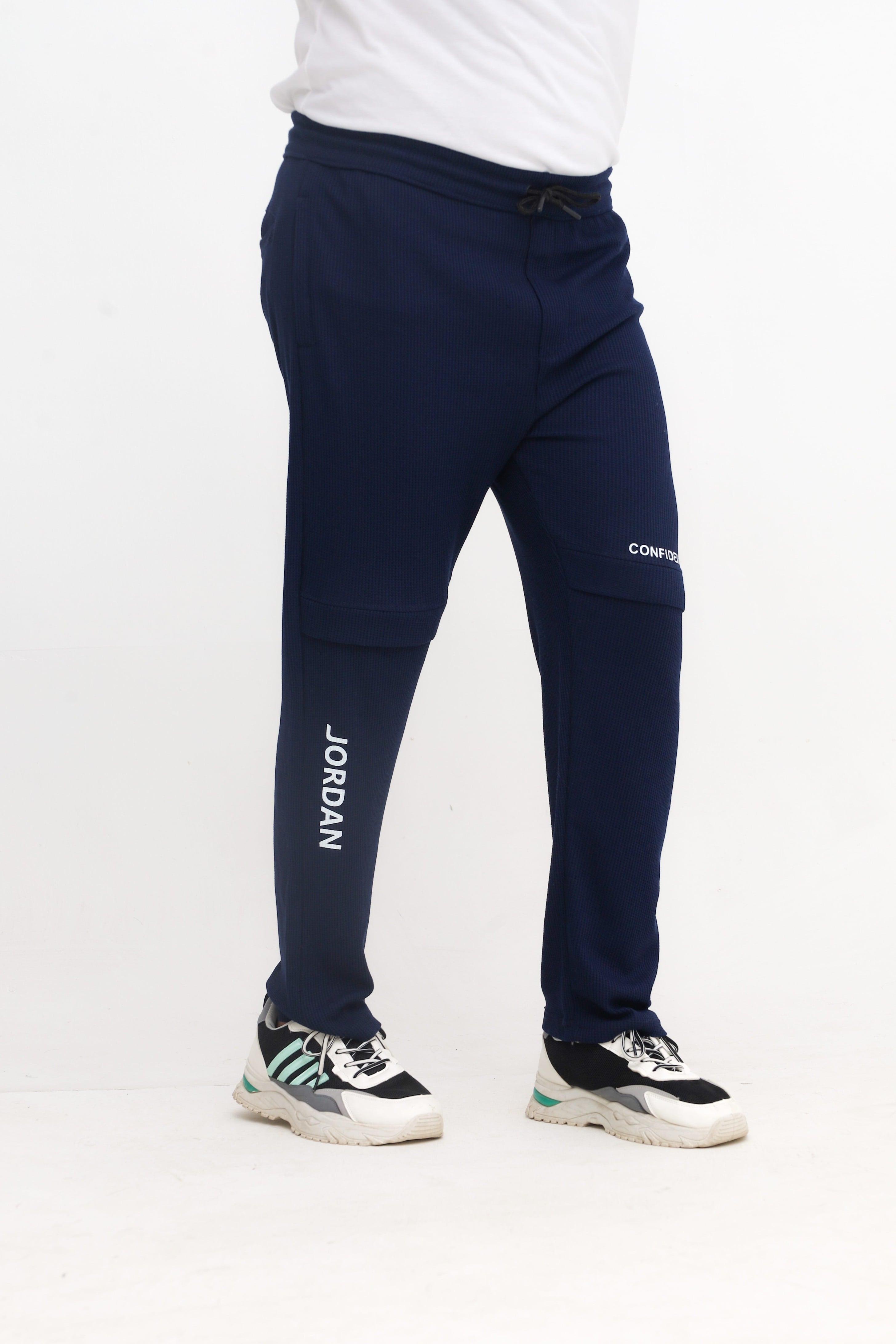 Button & Threads Men's Jordon Navy Blue Jacquard Trousers - button & threads