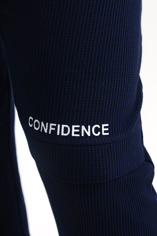 Button & Threads Men's Jordon Navy Blue Jacquard Trousers - button & threads