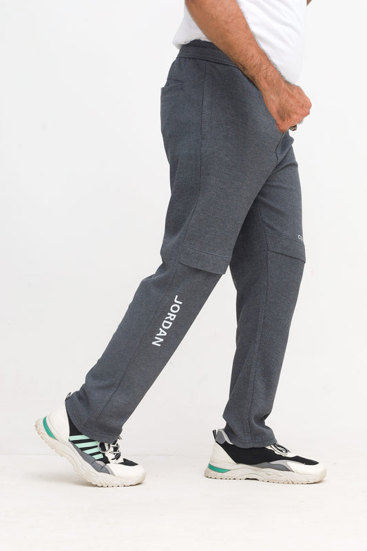 Button & Threads Men's Jordon Dark Grey Jacquard Trousers