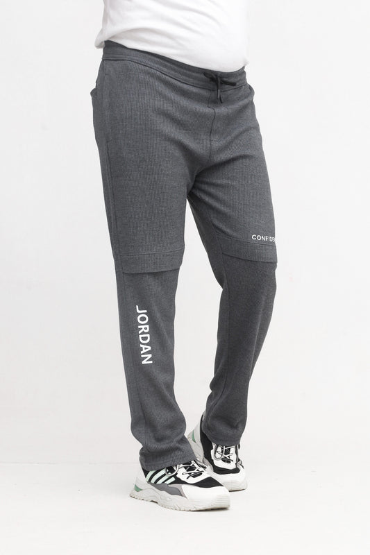Button & Threads Men's Jordon Dark Grey Jacquard Trousers