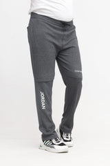 Button & Threads Men's Jordon Dark Grey Jacquard Trousers