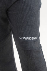 Button & Threads Men's Jordon Dark Grey Jacquard Trousers