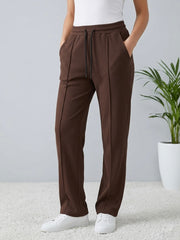 Woman Premium Trousers-Dark Brown