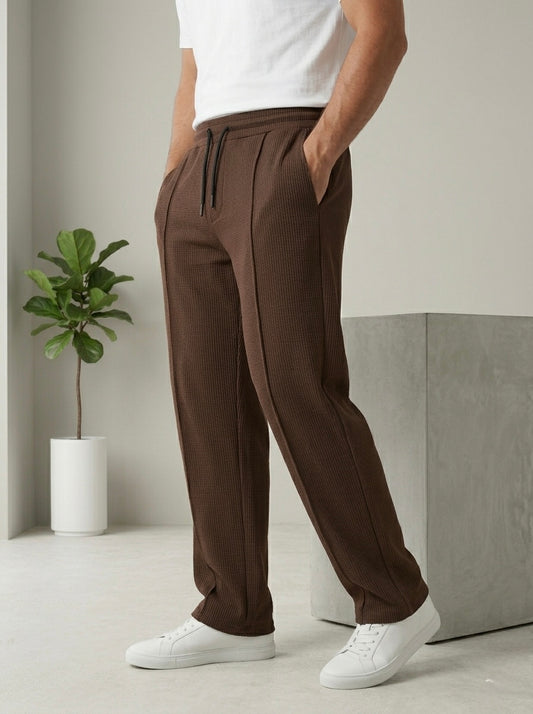 Men's Baggy Trouser-Dark Brown - button & threads