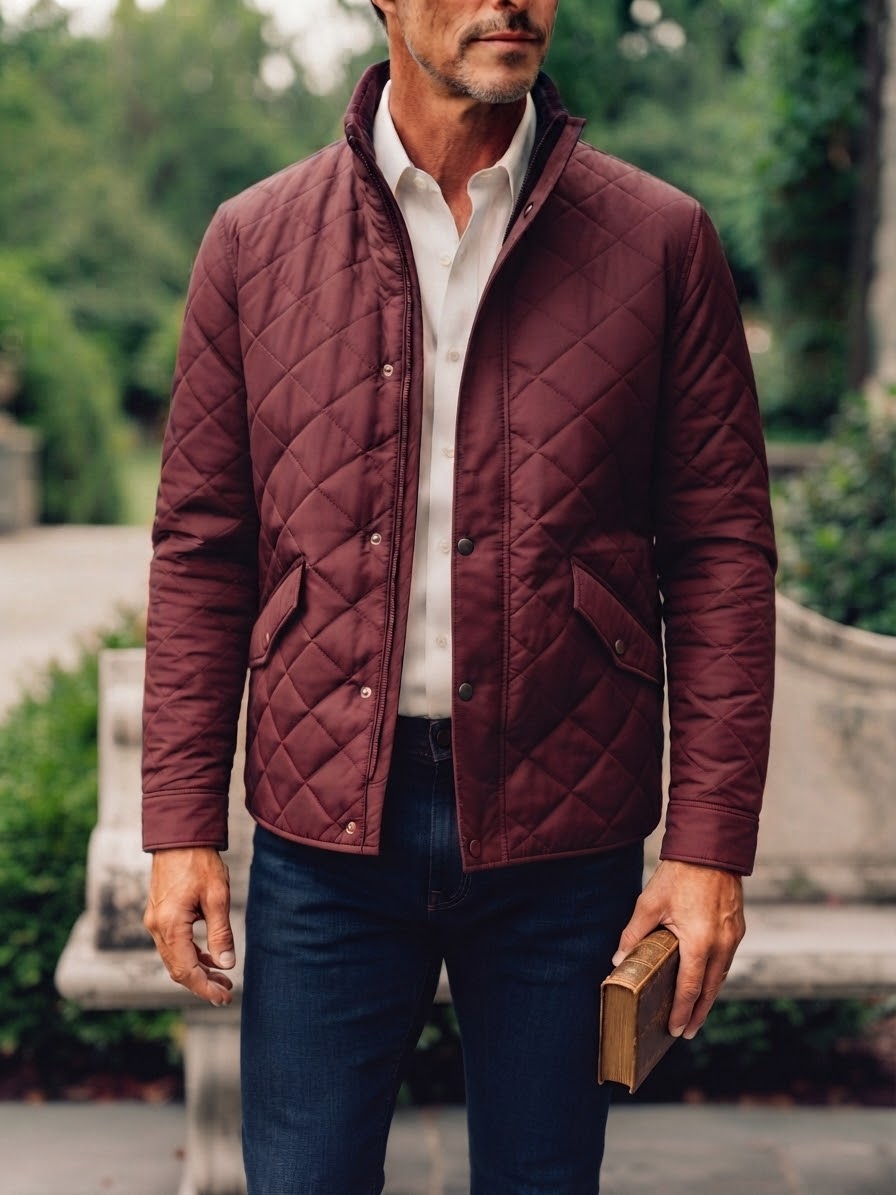 Men's Diamond Cut Jacket- Mehroon - button & threads