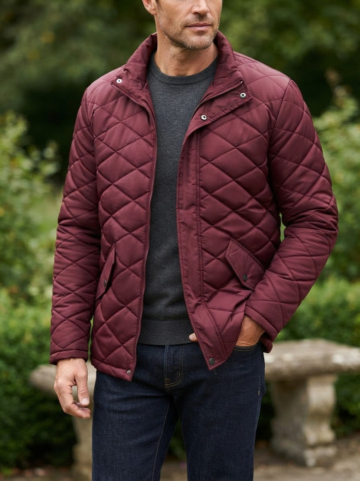 Men's Diamond Cut Jacket- Mehroon - button & threads