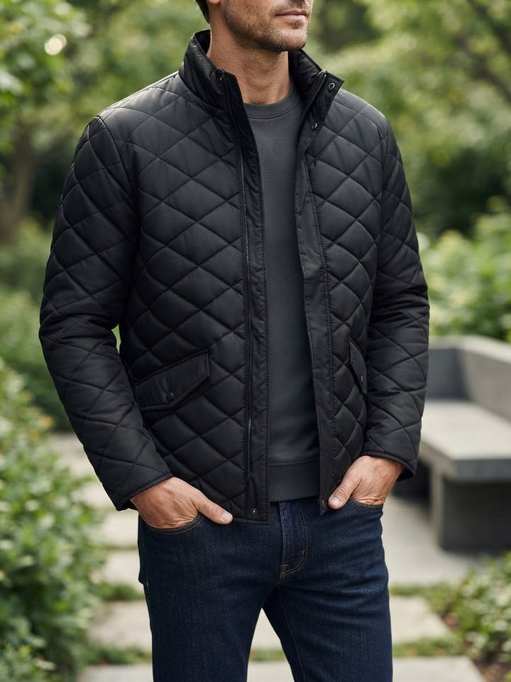 Men's Diamond Cut Jacket- Jet Black - button & threads