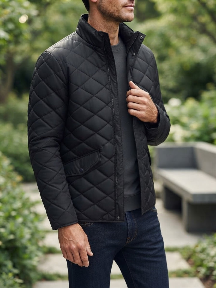 Men's Diamond Cut Jacket- Jet Black - button & threads