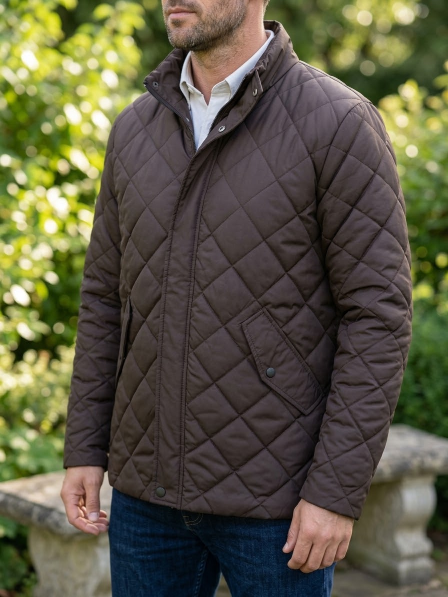 Men's Diamond Cut Jacket- Brown - button & threads