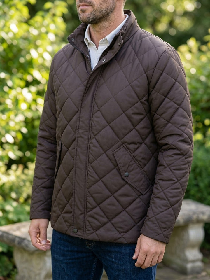 Men's Diamond Cut Jacket- Brown - button & threads
