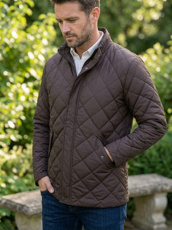 Men's Diamond Cut Jacket- Brown - button & threads