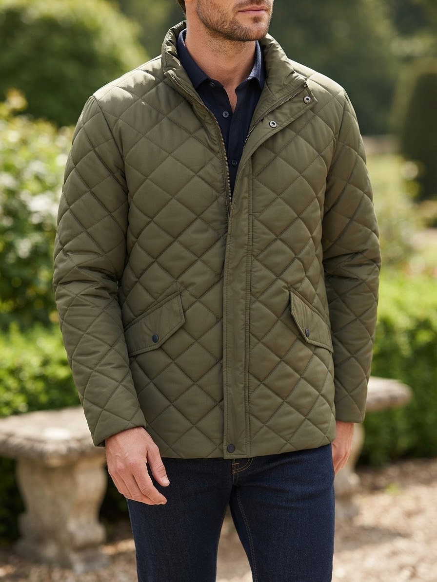 Men's Diamond Cut Jacket- Commando Green - button & threads