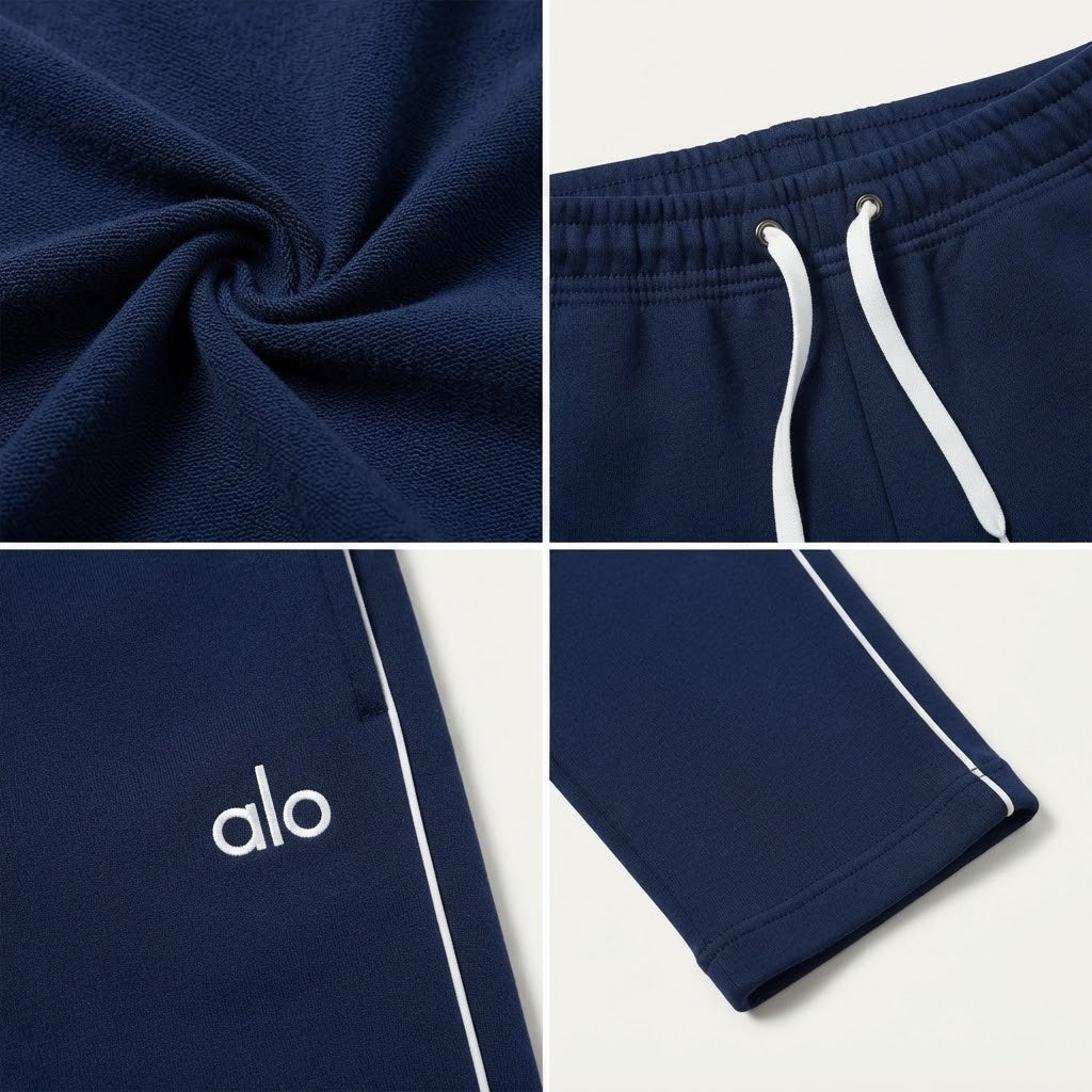 Woman ALO Fleece Track Suit-Navy Blue
