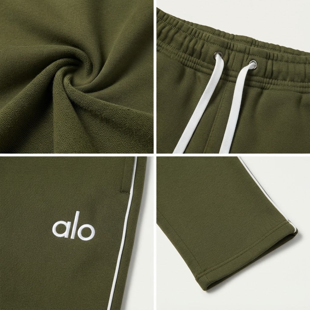 Woman ALO Fleece Track Suit-Olive Green