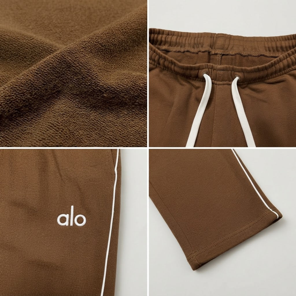 Woman ALO Fleece Track Suit-Brown