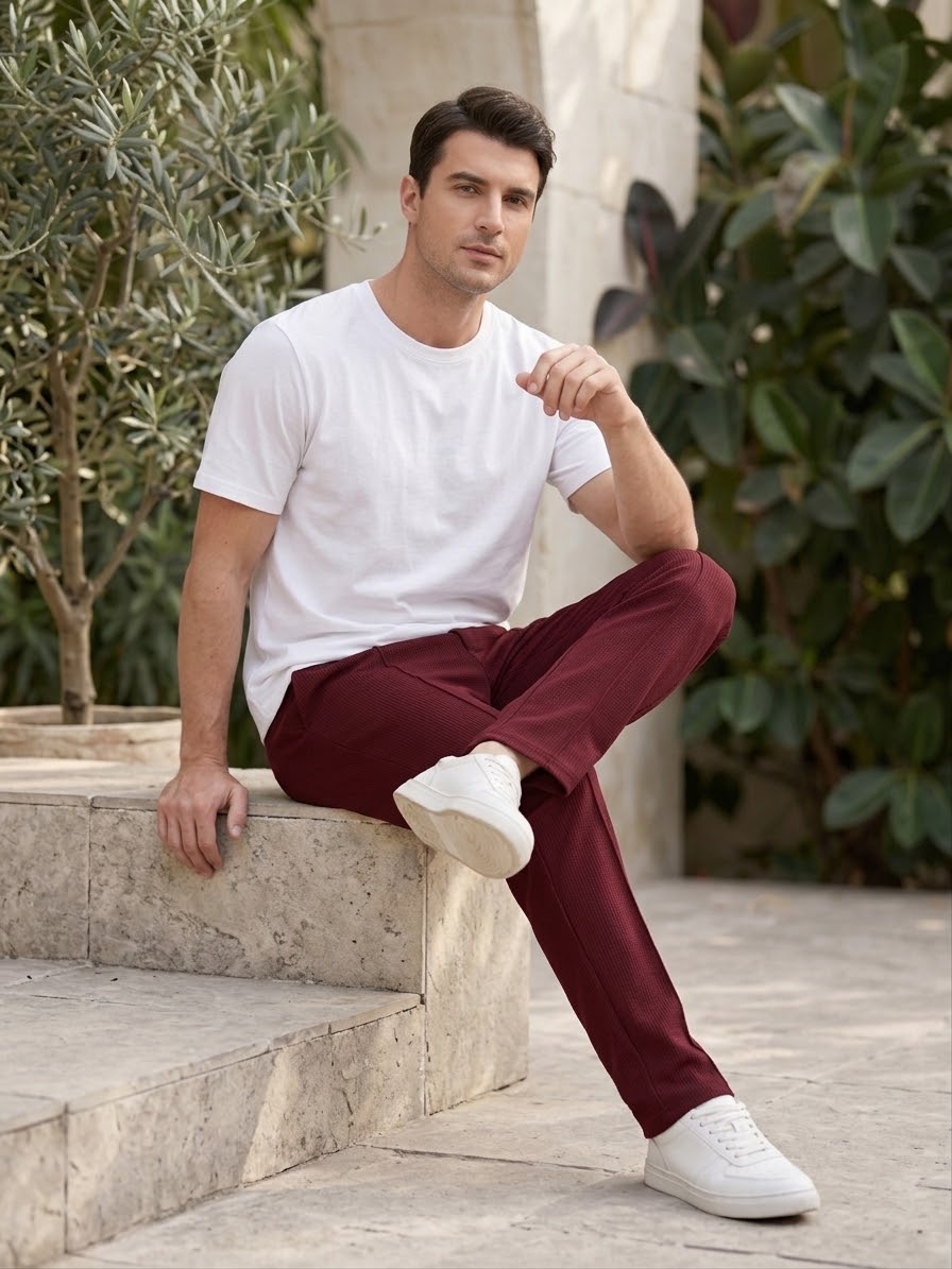 Men's Baggy Trouser-Mehroon