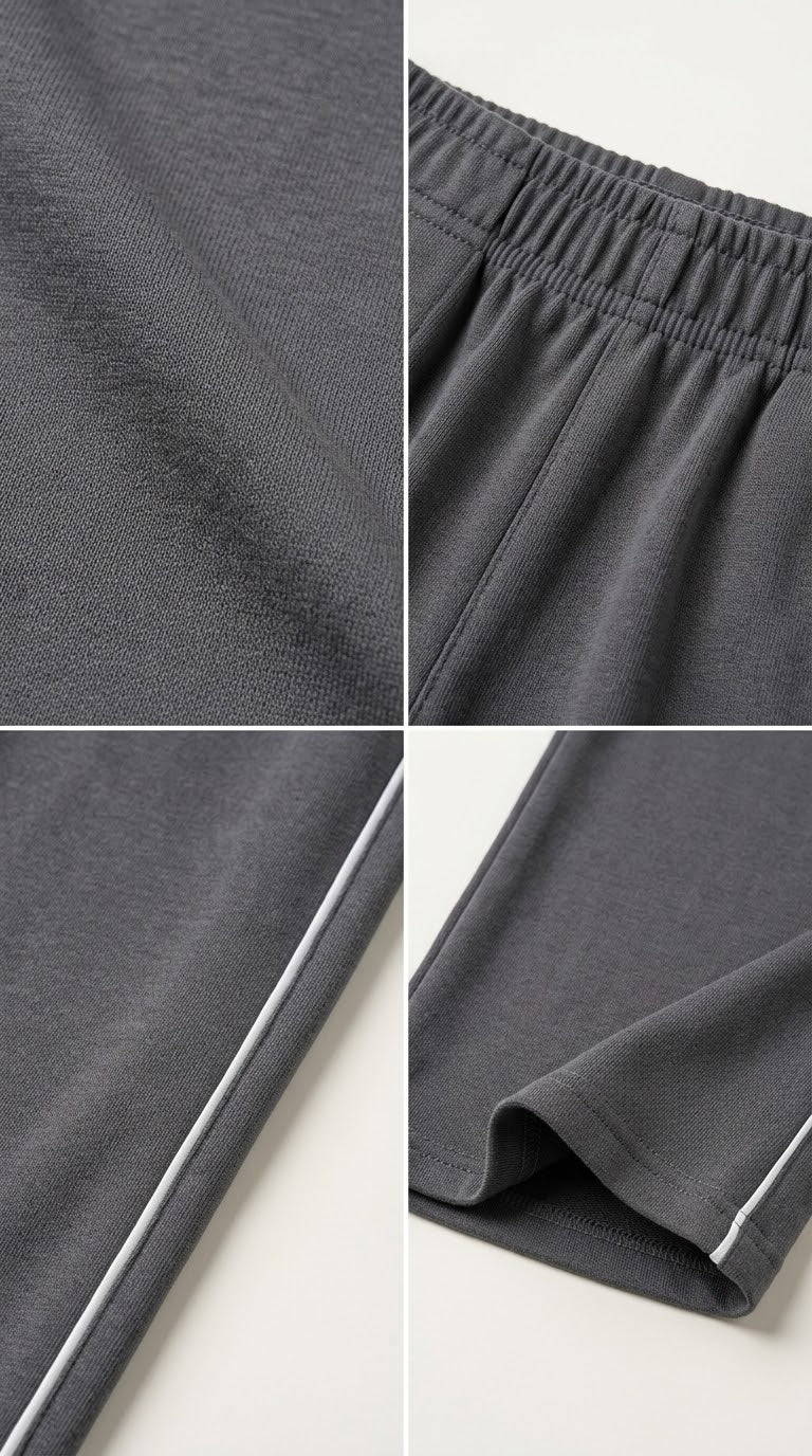 Woman Jersey Piping Cord-Set- Matt Grey