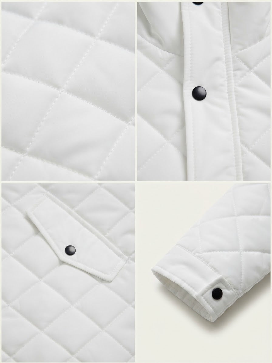 Men's Diamond Cut Jacket-Jet White