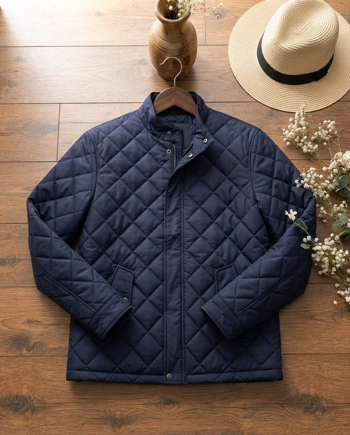 Woman Diamond Cut Jacket-Navy Blue