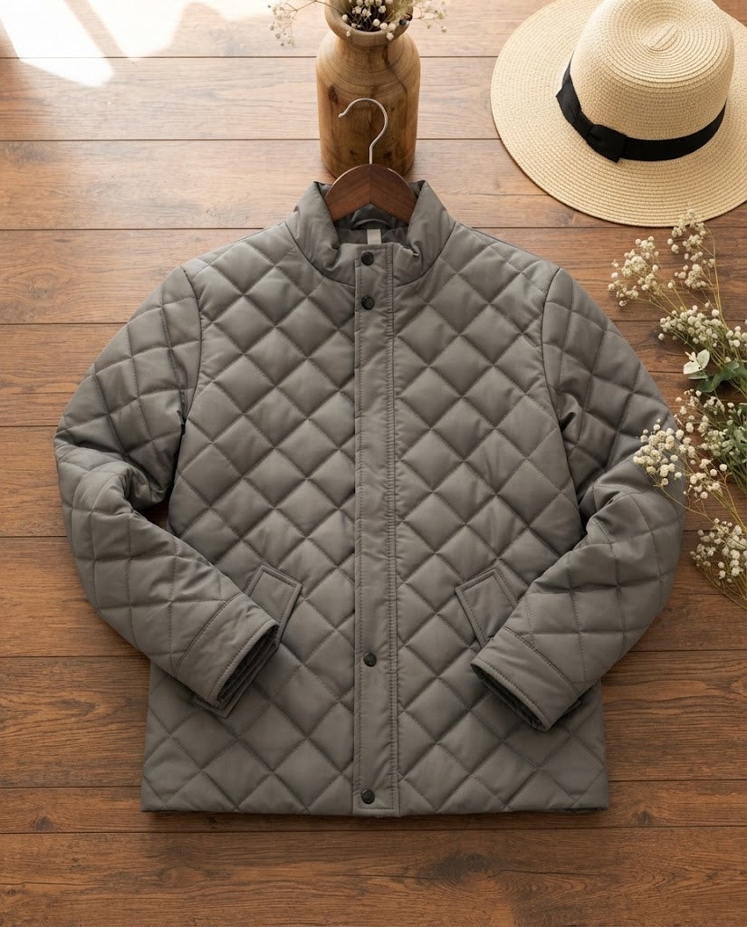 Woman Diamond Cut Jacket-Grey