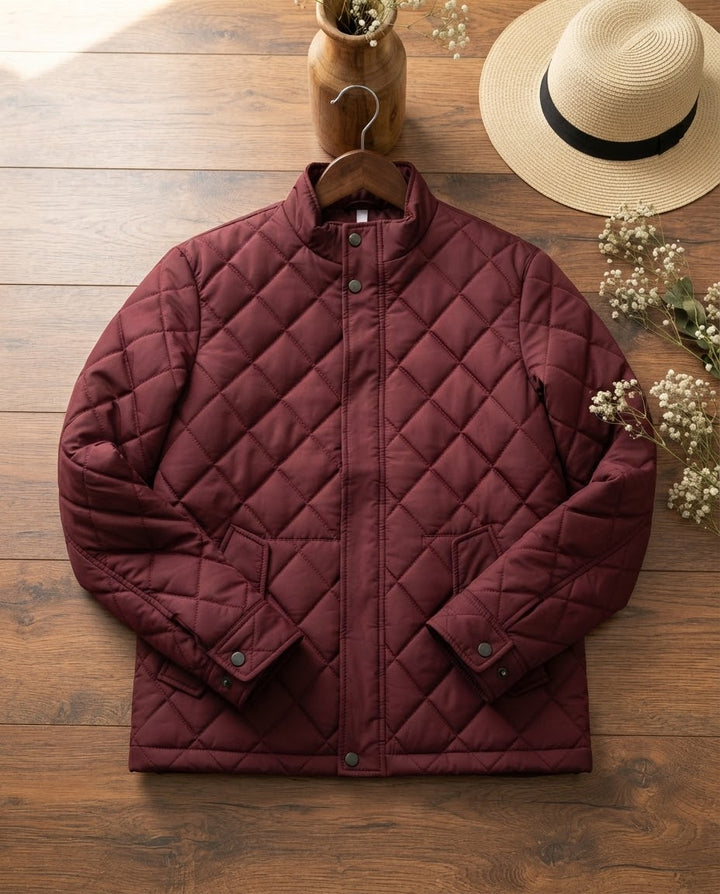 Woman Diamond Cut Jacket-Mehroon
