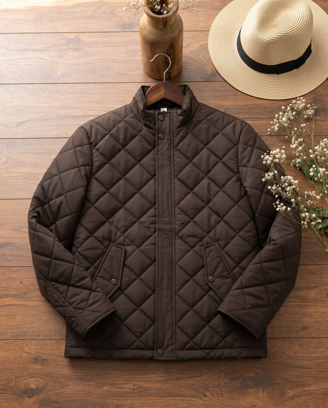 Woman Diamond Cut Jacket-Brown