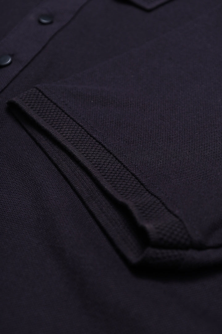 Button & Threads Men's Navy Blue  Executive Collar Shirt - button & threads