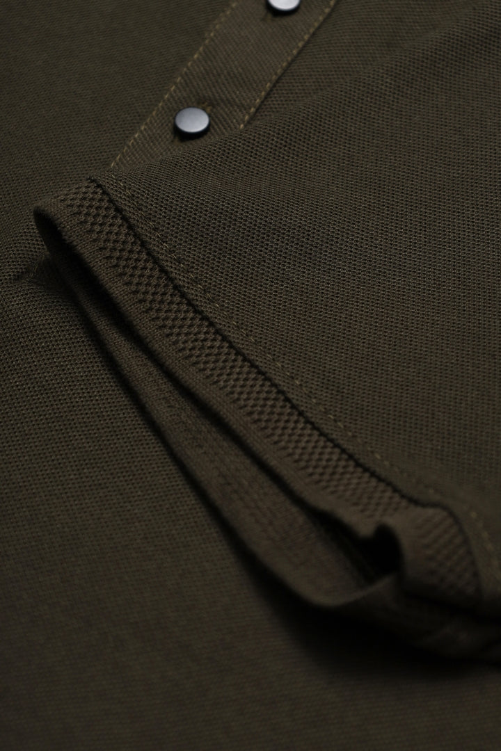 Button & Threads Men's Commando Green Executive Collar Shirt - button & threads