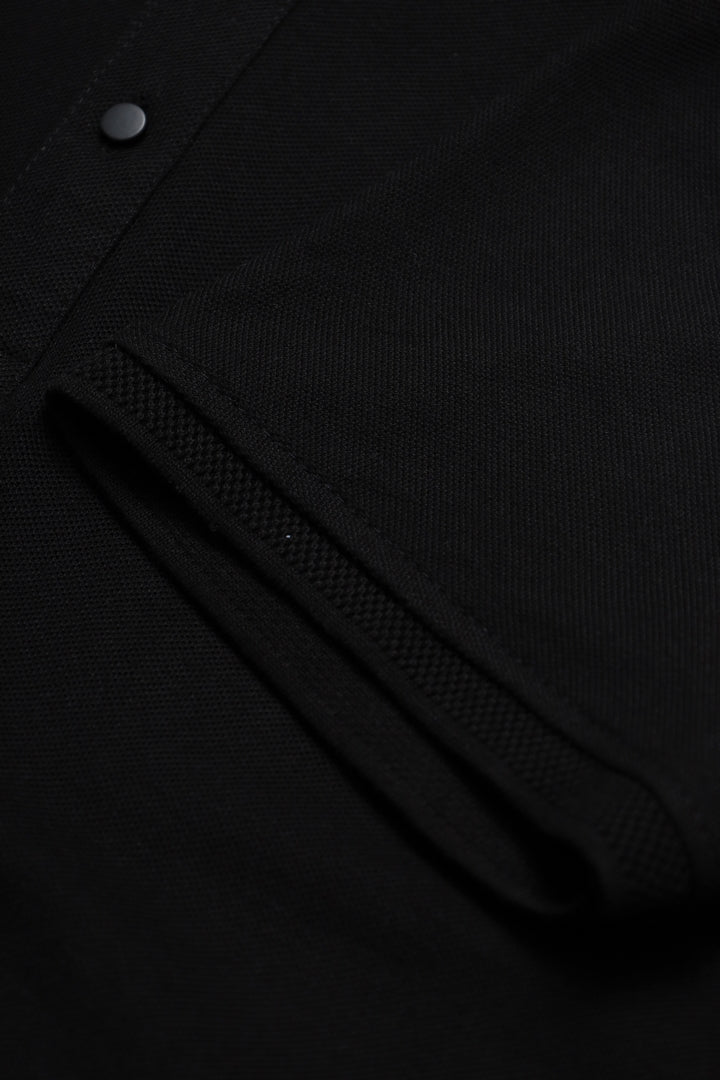 Button & Threads Men's Black Executive Collar Shirt - button & threads
