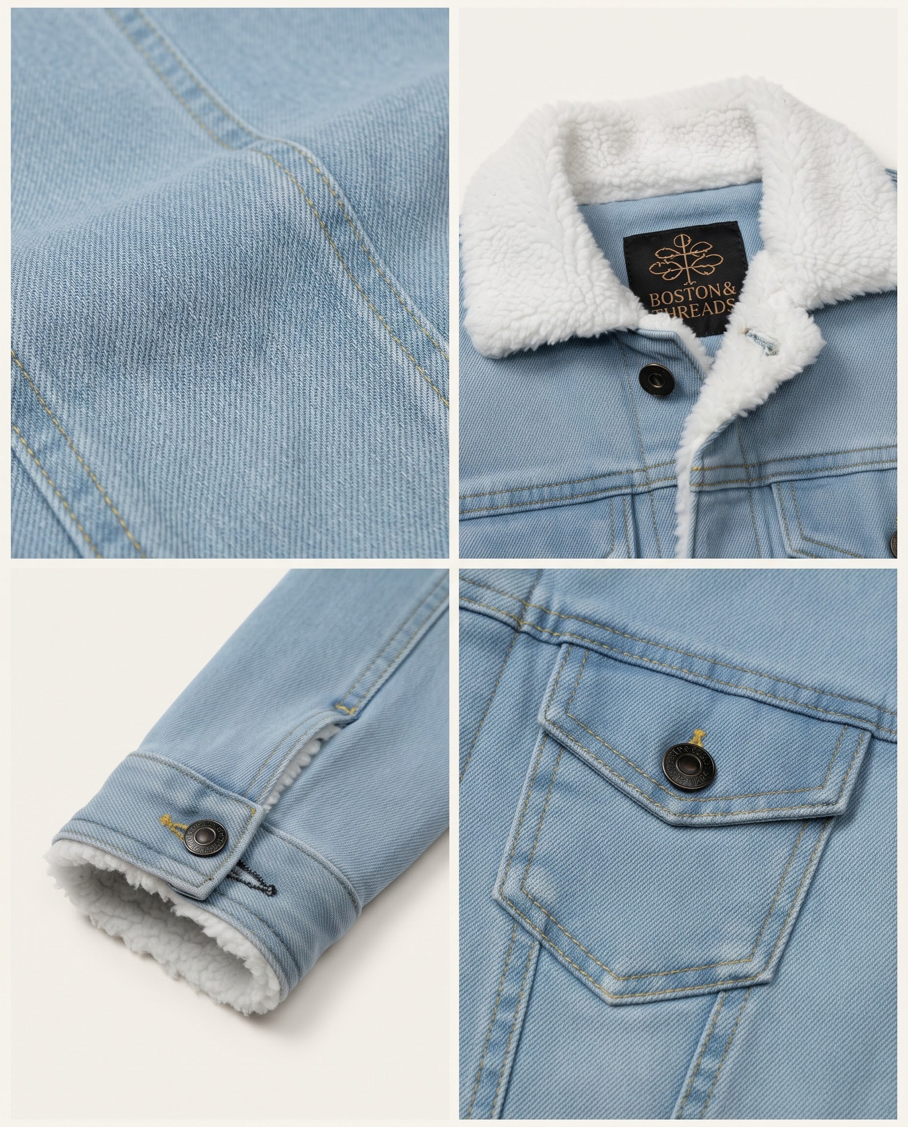 Boys/Girls Plain Denim Jacket-Ice Blue