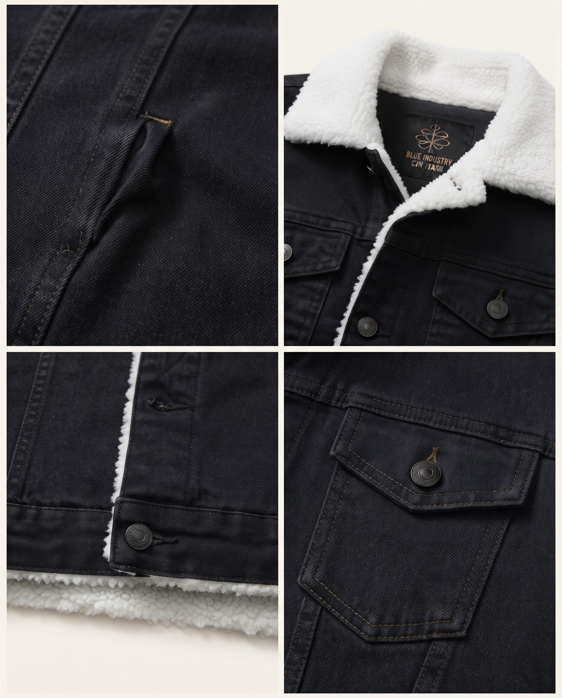 Boys/Girls Plain Denim Jacket-Jet Black