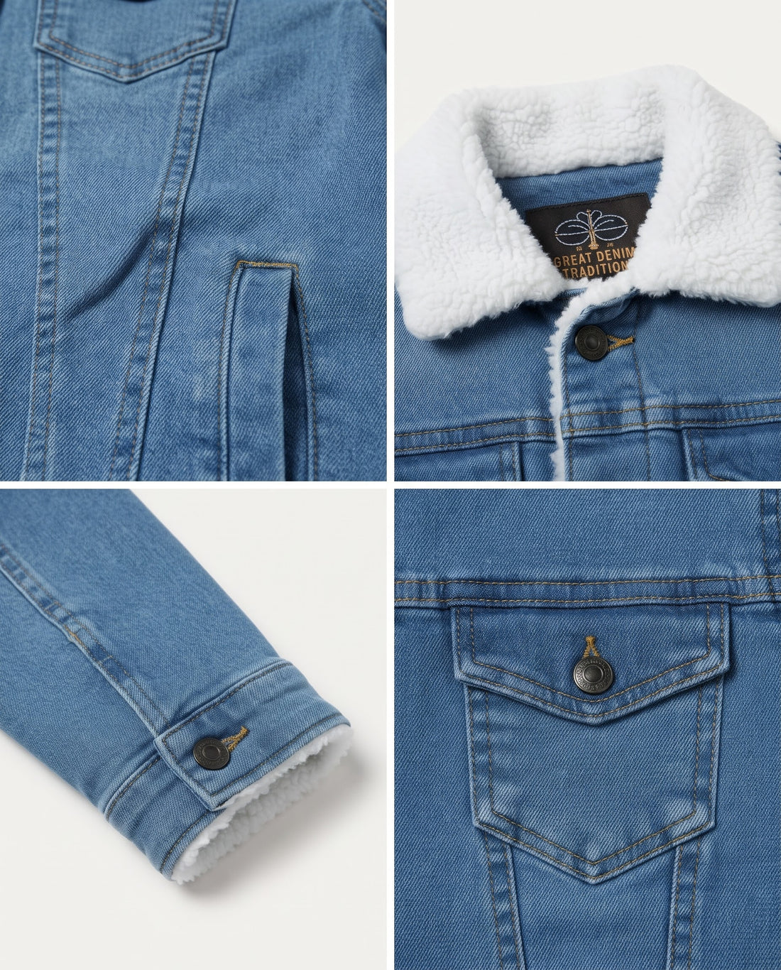 Boys/Girls Plain Denim Jacket-MId Blue