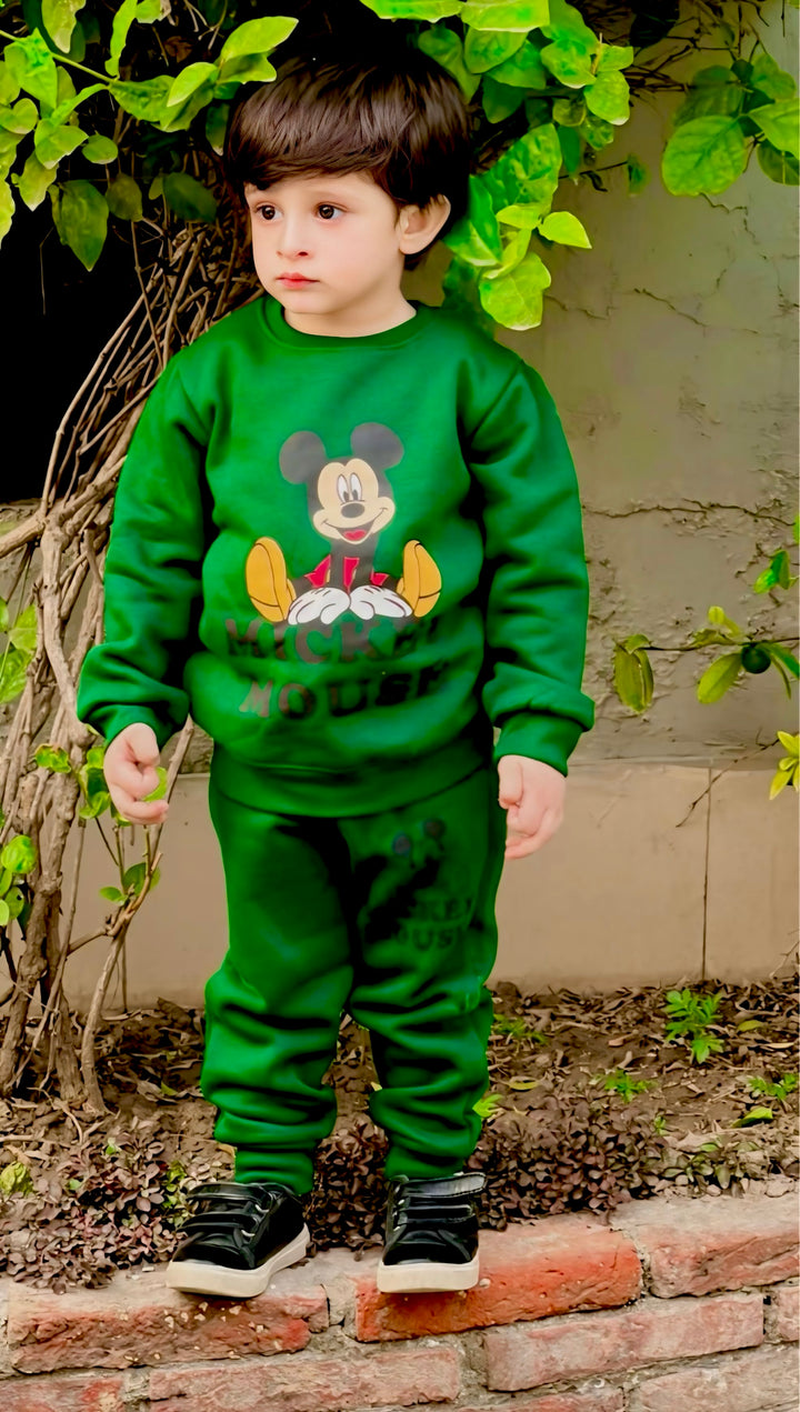 Button & Threads™ Boy/Girls Micky Mouse Green Track Suit - button & threads