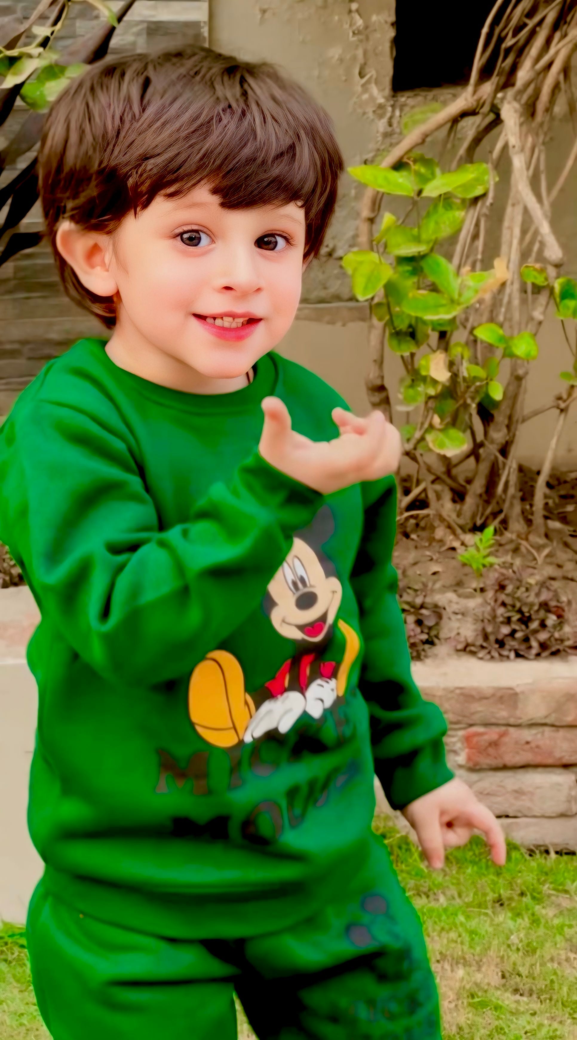 Button & Threads™ Boy/Girls Micky Mouse Green Track Suit - button & threads