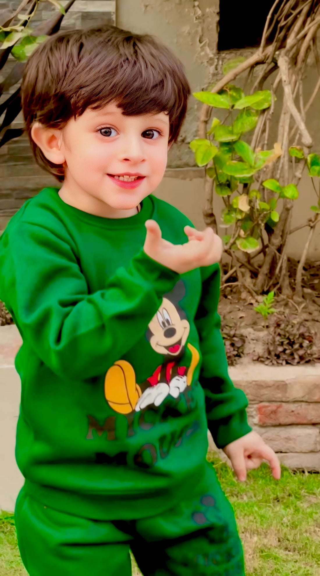 Button & Threads™ Boy/Girls Micky Mouse Green Track Suit - button & threads