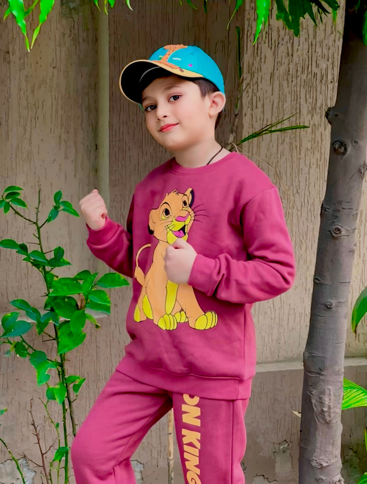 Button & Threads™ Boy/Girls Track Suit Plum Lion King - button & threads