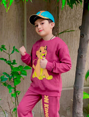 Button & Threads™ Boy/Girls Track Suit Plum Lion King