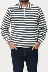 Old Money Men's Zipped Zinc Boarder Stripes